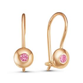 Золотые серьги КЮЗ Del'ta D125035 с фианитом D125035 фото