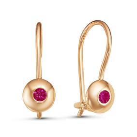 Золотые серьги КЮЗ Del'ta D125036 с фианитом D125036 фото