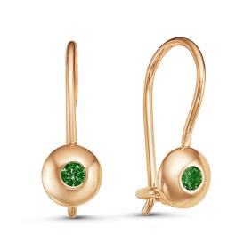 Золотые серьги КЮЗ Del'ta D125038 с фианитом D125038 фото