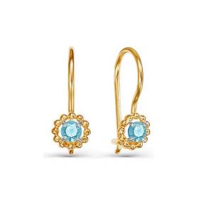 Золотые серьги КЮЗ Del'ta D125039/ф с фианитом D125039/ф фото