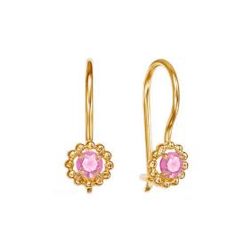 Золотые серьги КЮЗ Del'ta D125040 с фианитом D125040 фото