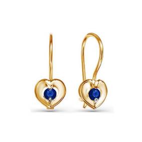 Золотые серьги КЮЗ Del'ta D125044 с фианитом D125044 фото