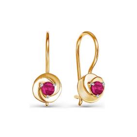 Золотые серьги КЮЗ Del'ta D125050 с кварцем D125050 фото