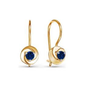 Золотые серьги КЮЗ Del'ta D125051 с фианитом D125051 фото