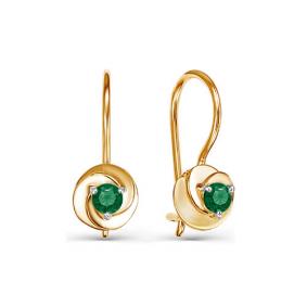 Золотые серьги КЮЗ Del'ta D125052 с фианитом D125052 фото