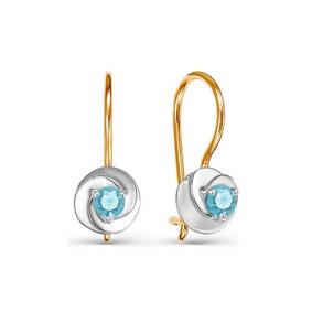 Золотые серьги КЮЗ Del'ta D125053 с фианитом D125053 фото