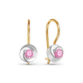 Золотые серьги КЮЗ Del'ta D125054 с фианитом D125054 фото