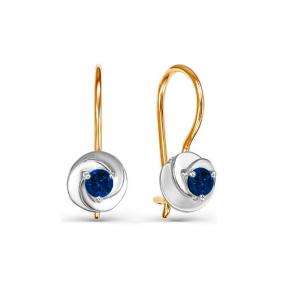 Золотые серьги КЮЗ Del'ta D125056 с фианитом D125056 фото