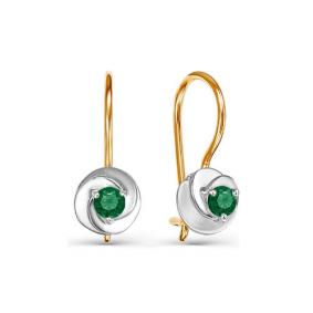 Золотые серьги КЮЗ Del'ta D125057 с фианитом D125057 фото