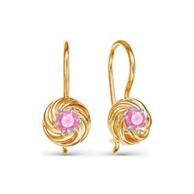 Золотые серьги КЮЗ Del'ta D125071 с фианитом D125071 фото