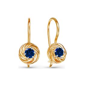 Золотые серьги КЮЗ Del'ta D125073 с фианитом D125073 фото