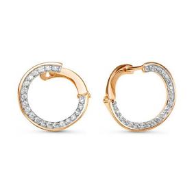 Золотые серьги КЮЗ Del'ta D125076 с фианитом D125076 фото