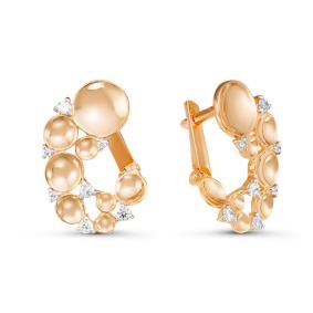 Золотые серьги КЮЗ Del'ta D125078 с фианитом D125078 фото