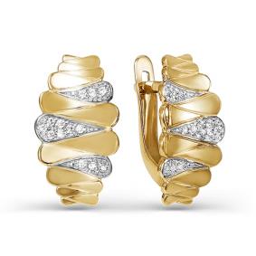 Золотые серьги КЮЗ Del'ta D125079 с фианитом D125079 фото