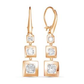 Золотые серьги КЮЗ Del'ta D125082 с фианитом D125082 фото