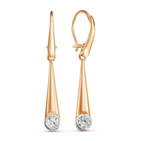 Золотые серьги КЮЗ Del'ta D125084 с фианитом D125084 фото