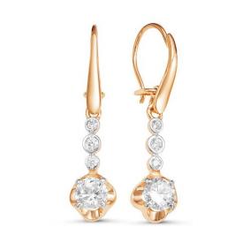 Золотые серьги КЮЗ Del'ta D125088 с фианитом D125088 фото