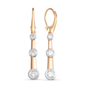 Золотые серьги КЮЗ Del'ta D125095 с фианитом D125095 фото