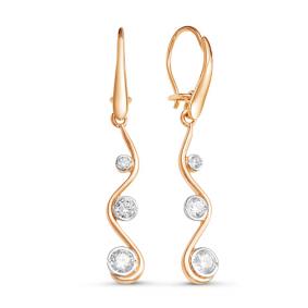 Золотые серьги КЮЗ Del'ta D125096 с фианитом D125096 фото