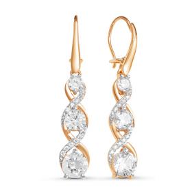 Золотые серьги КЮЗ Del'ta D125103 с фианитом D125103 фото