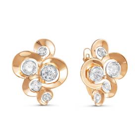 Золотые серьги КЮЗ Del'ta D125125 с фианитом D125125 фото