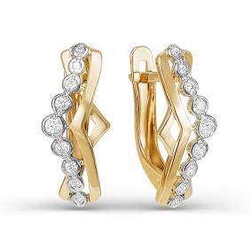 Золотые серьги КЮЗ Del'ta D125134 с фианитом D125134 фото