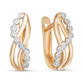 Золотые серьги КЮЗ Del'ta D125135 с фианитом D125135 фото