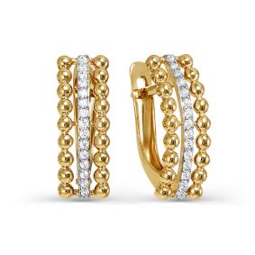 Золотые серьги КЮЗ Del'ta D125243 с фианитом D125243 фото