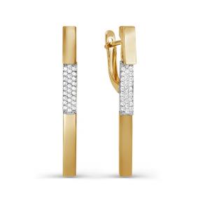 Золотые серьги КЮЗ Del'ta D125266 с фианитом D125266 фото