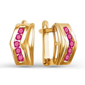 Золотые серьги КЮЗ Del'ta D125325 с фианитом D125325 фото