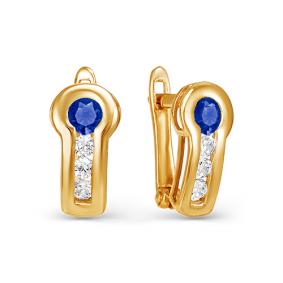 Золотые серьги КЮЗ Del'ta D125341 с фианитом D125341 фото