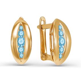 Золотые серьги КЮЗ Del'ta D125344 с фианитом D125344 фото