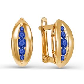 Золотые серьги КЮЗ Del'ta D125346 с фианитом D125346 фото