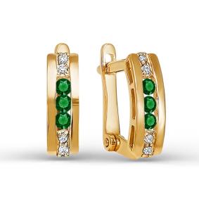 Золотые серьги КЮЗ Del'ta D125349 с фианитом D125349 фото