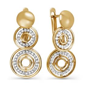 Золотые серьги КЮЗ Del'ta D125372 с фианитом D125372 фото