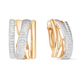 Золотые серьги КЮЗ Del'ta D125397 с фианитом D125397 фото