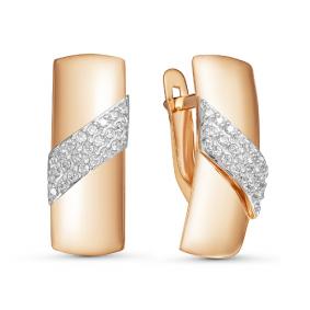 Золотые серьги КЮЗ Del'ta D125411 с фианитом D125411 фото