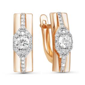 Золотые серьги КЮЗ Del'ta D125422 с фианитом D125422 фото