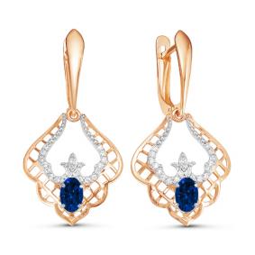 Золотые серьги КЮЗ Del'ta D125497 с фианитом D125497 фото