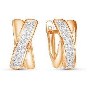 Золотые серьги КЮЗ Del'ta D125581 с фианитом D125581 фото