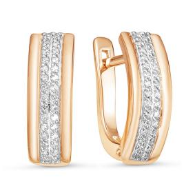 Золотые серьги КЮЗ Del'ta D125673 с фианитом D125673 фото