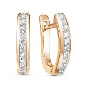 Золотые серьги КЮЗ Del'ta D125674 с фианитом D125674 фото