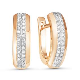 Золотые серьги КЮЗ Del'ta D125676 с фианитом D125676 фото