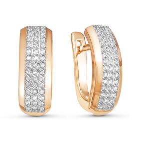 Золотые серьги КЮЗ Del'ta D125677 с фианитом D125677 фото