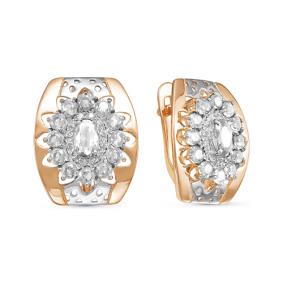 Золотые серьги КЮЗ Del'ta D125679 с фианитом D125679 фото