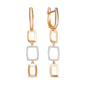 Золотые серьги КЮЗ Del'ta D125755 с фианитом D125755 фото