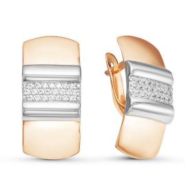 Золотые серьги КЮЗ Del'ta D125764 с фианитом D125764 фото