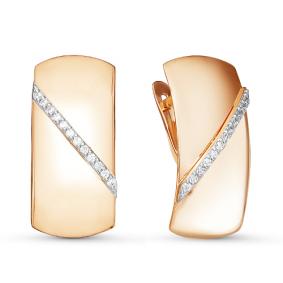 Золотые серьги КЮЗ Del'ta D125769 с фианитом D125769 фото