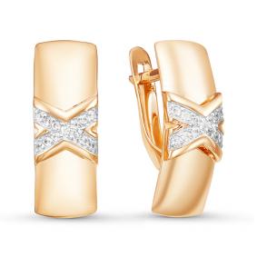 Золотые серьги КЮЗ Del'ta D125776 с фианитом D125776 фото
