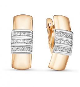 Золотые серьги КЮЗ Del'ta D125780 с фианитом D125780 фото